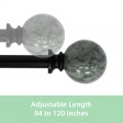 Nancy Adjustable Single Curtain Rod 84 Inch to 120 Inch-Black
