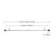 Nancy Adjustable Single Curtain Rod 28 Inch to 48 Inch-Antique Silver