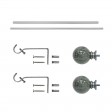 Nancy Adjustable Single Curtain Rod 28 Inch to 48 Inch-Antique Silver
