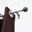 Nancy Adjustable Single Curtain Rod 28 Inch to 48 Inch-Antique Silver