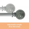 Nancy Adjustable Single Curtain Rod 28 Inch to 48 Inch-Antique Silver