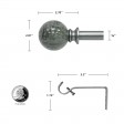 Nancy Adjustable Single Curtain Rod 48 Inch to 84 Inch-Antique Silver