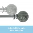 Nancy Adjustable Single Curtain Rod 48 Inch to 84 Inch-Antique Silver