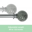 Nancy Adjustable Single Curtain Rod 84 Inch to 120 Inch-Antique Silver
