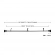 Scarlette Adjustable Single Curtain Rod 48 Inch to 84 Inch-Black
