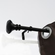 Scarlette Adjustable Single Curtain Rod 48 Inch to 84 Inch-Black