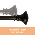 Scarlette Adjustable Single Curtain Rod 28 Inch to 48 Inch-Bronze