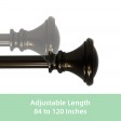 Scarlette Adjustable Single Curtain Rod 84 Inch to 120 Inch-Bronze