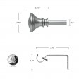 Scarlette Adjustable Single Curtain Rod 48 Inch to 84 Inch-Antique Silver