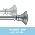 Scarlette Adjustable Single Curtain Rod 48 Inch to 84 Inch-Antique Silver
