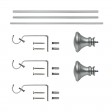 Scarlette Adjustable Single Curtain Rod 84 Inch to 120 Inch-Antique Silver