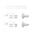 Scarlette Adjustable Single Curtain Rod 28 Inch to 48 Inch-White