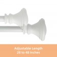 Scarlette Adjustable Single Curtain Rod 28 Inch to 48 Inch-White