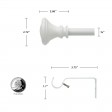 Scarlette Adjustable Single Curtain Rod 48 Inch to 84 Inch-White