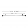 Kings Adjustable Single Curtain Rod 28 Inch to 48 Inch-Black