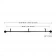 Kings Adjustable Single Curtain Rod 48 Inch to 84 Inch-Black