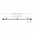 Kings Adjustable Single Curtain Rod 48 Inch to 84 Inch-Bronze