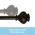 Kings Adjustable Single Curtain Rod 48 Inch to 84 Inch-Bronze