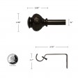 Kings Adjustable Single Curtain Rod 84 Inch to 120 Inch-Bronze