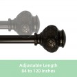 Kings Adjustable Single Curtain Rod 84 Inch to 120 Inch-Bronze