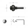 Kings Adjustable Single Curtain Rod 84 Inch to 120 Inch-Venetian Silver