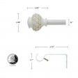 Kings Adjustable Single Curtain Rod 48 Inch to 84 Inch-White