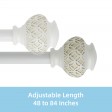 Kings Adjustable Single Curtain Rod 48 Inch to 84 Inch-White
