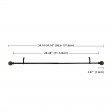 Tom Adjustable Single Curtain Rod 28 Inch to 48 Inch-Black