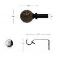 Tom Adjustable Single Curtain Rod 84 Inch to 120 Inch-Black