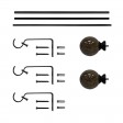 Tom Adjustable Single Curtain Rod 84 Inch to 120 Inch-Black