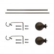 Tom Adjustable Single Curtain Rod 28 Inch to 48 Inch-Bronze