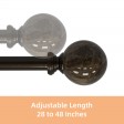 Tom Adjustable Single Curtain Rod 28 Inch to 48 Inch-Bronze