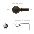 Tom Adjustable Single Curtain Rod 84 Inch to 120 Inch-Bronze