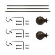 Tom Adjustable Single Curtain Rod 84 Inch to 120 Inch-Bronze