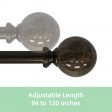 Tom Adjustable Single Curtain Rod 84 Inch to 120 Inch-Bronze