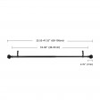 Peony Adjustable Single Curtain Rod 18 Inch to 36 Inch-Black