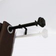 Peony Adjustable Single Curtain Rod 18 Inch to 36 Inch-Black