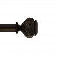 Peony Adjustable Single Curtain Rod 36 Inch to 72 Inch-Bronze
