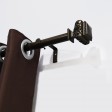 Peony Adjustable Single Curtain Rod 72 Inch to 144 Inch-Bronze