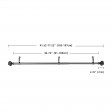 Peony Adjustable Single Curtain Rod 36 Inch to 72 Inch-Venetian Silver