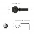 Peony Adjustable Single Curtain Rod 36 Inch to 72 Inch-Venetian Silver