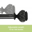 Peony Adjustable Single Curtain Rod 72 Inch to 144 Inch-Venetian Silver