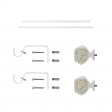 Peony Adjustable Single Curtain Rod 18 Inch to 36 Inch-White