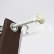 Peony Adjustable Single Curtain Rod 18 Inch to 36 Inch-White