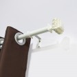 Peony Adjustable Single Curtain Rod 36 Inch to 72 Inch-White