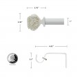 Peony Adjustable Single Curtain Rod 72 Inch to 144 Inch-White