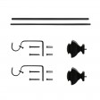 Bruce Adjustable Single Curtain Rod 18 Inch to 36 Inch-Black