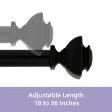 Bruce Adjustable Single Curtain Rod 18 Inch to 36 Inch-Black