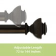 Bruce Adjustable Single Curtain Rod 72 Inch to 144 Inch-Bronze