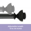 Bruce Adjustable Single Curtain Rod 18 Inch to 36 Inch-Venetian Silver